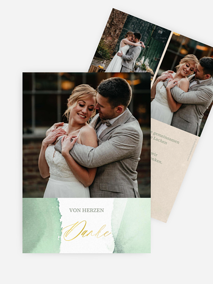 Dankeskarte Hochzeit Typo Love