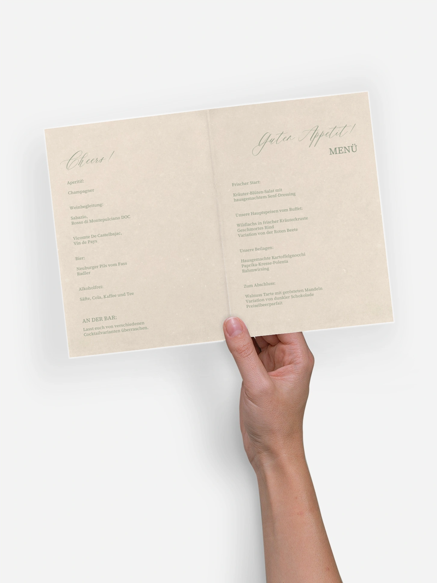 Menükarte Hochzeit Typo Love