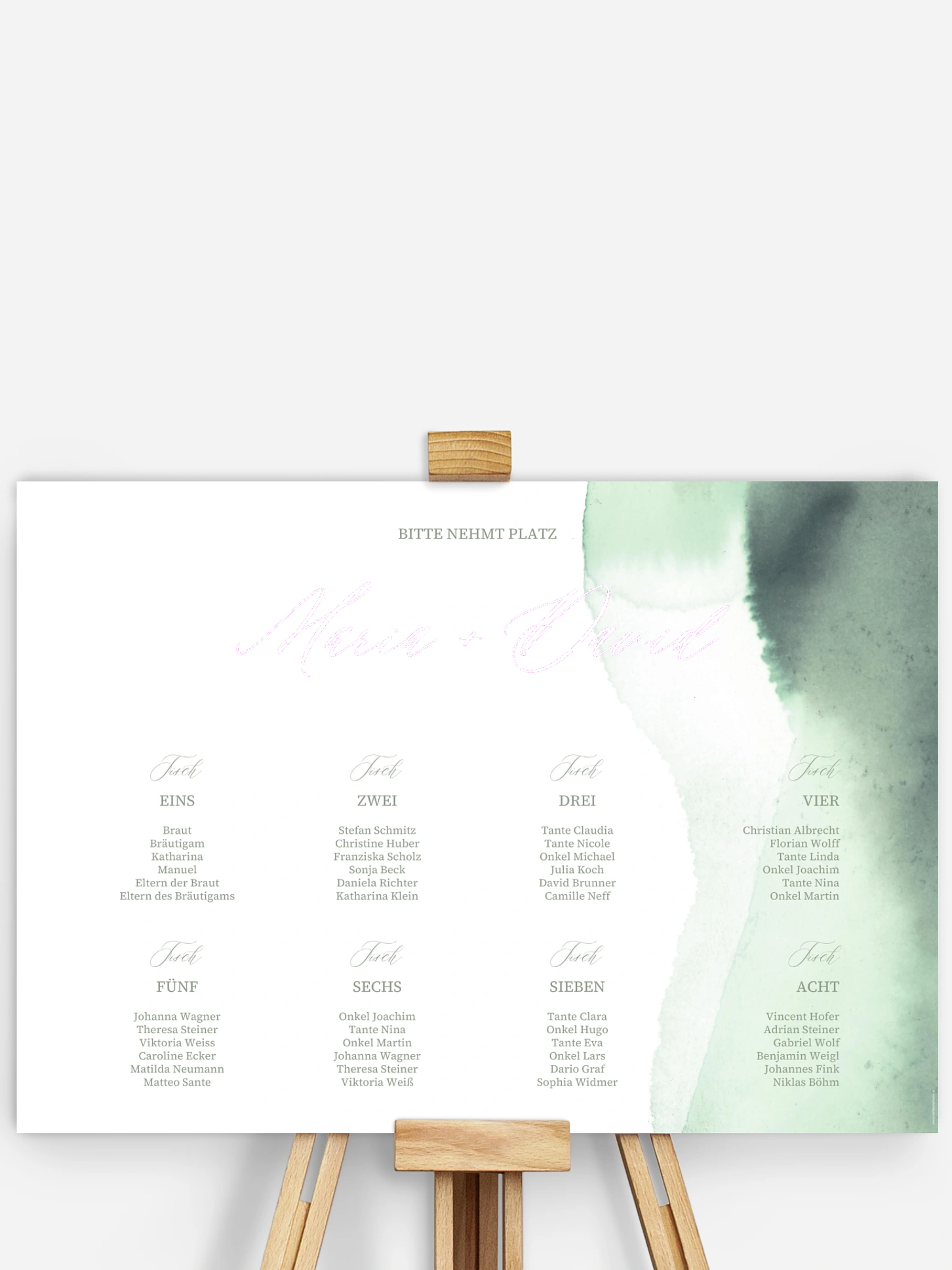 Sitzplan Plakat Typo Love
