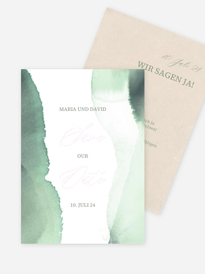 Save-the-Date Karte Typo Love