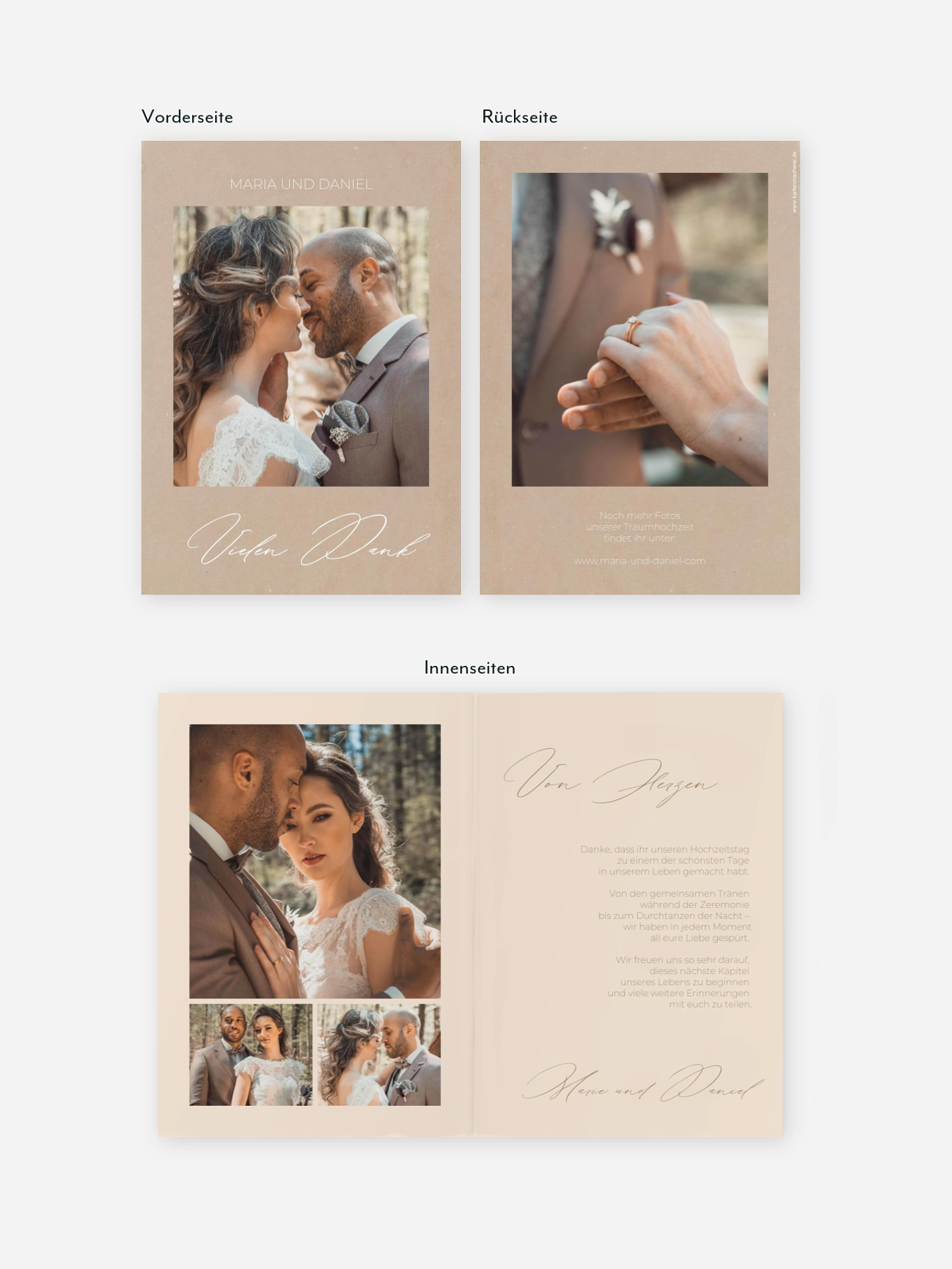 Dankeskarte Hochzeit Paper Love