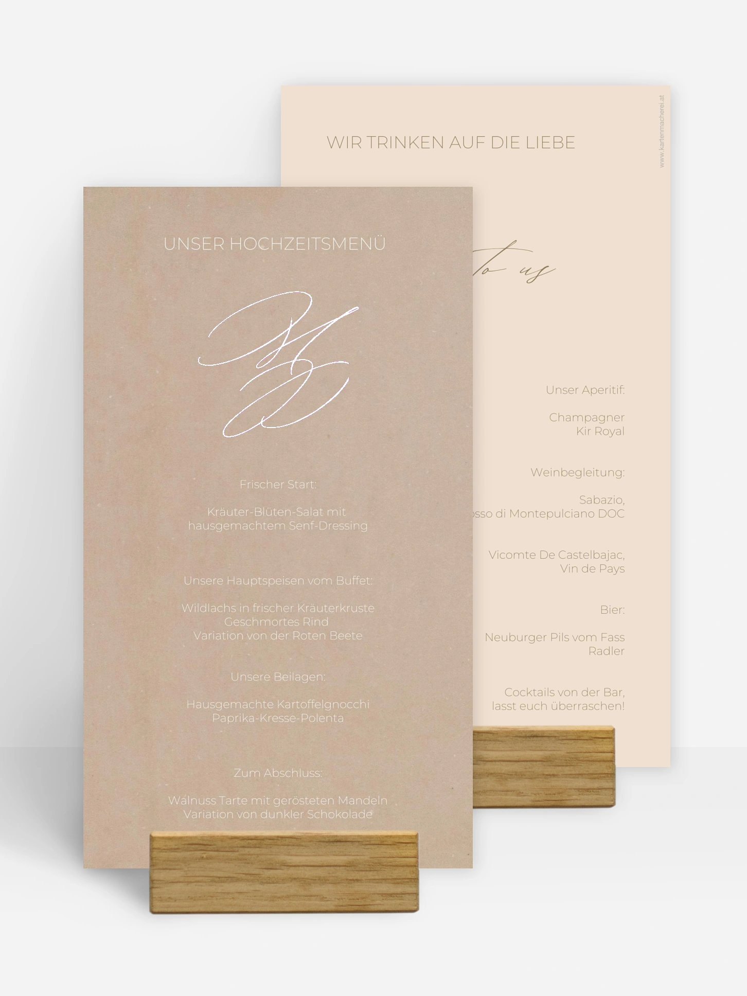 Menükarte Hochzeit Paper Love