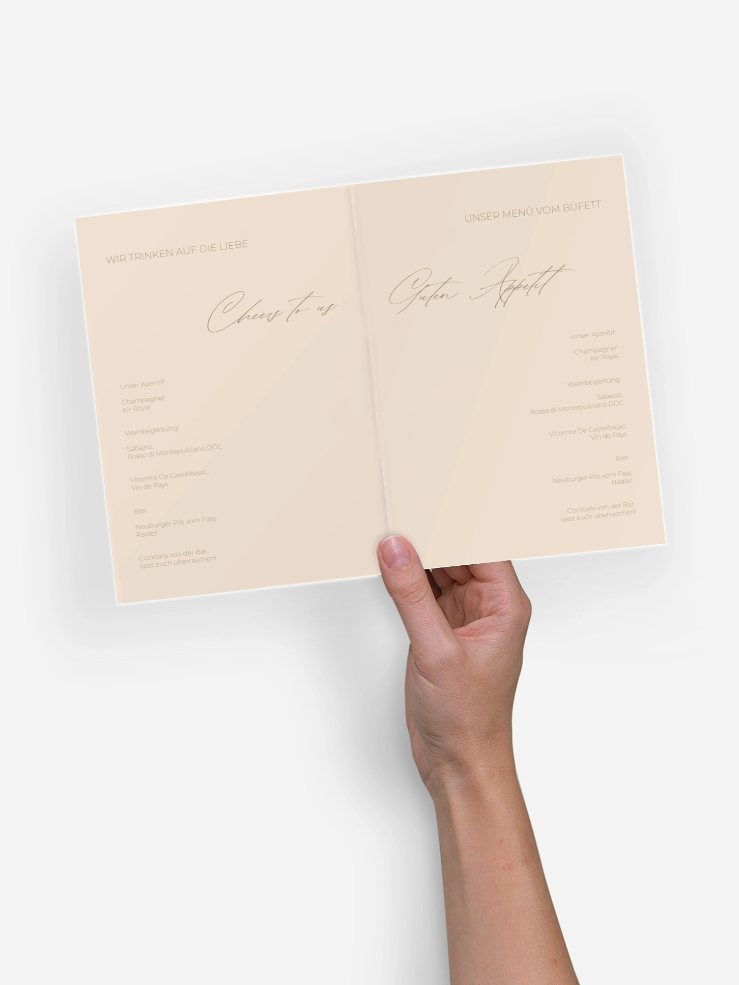 Menükarte Hochzeit Paper Love
