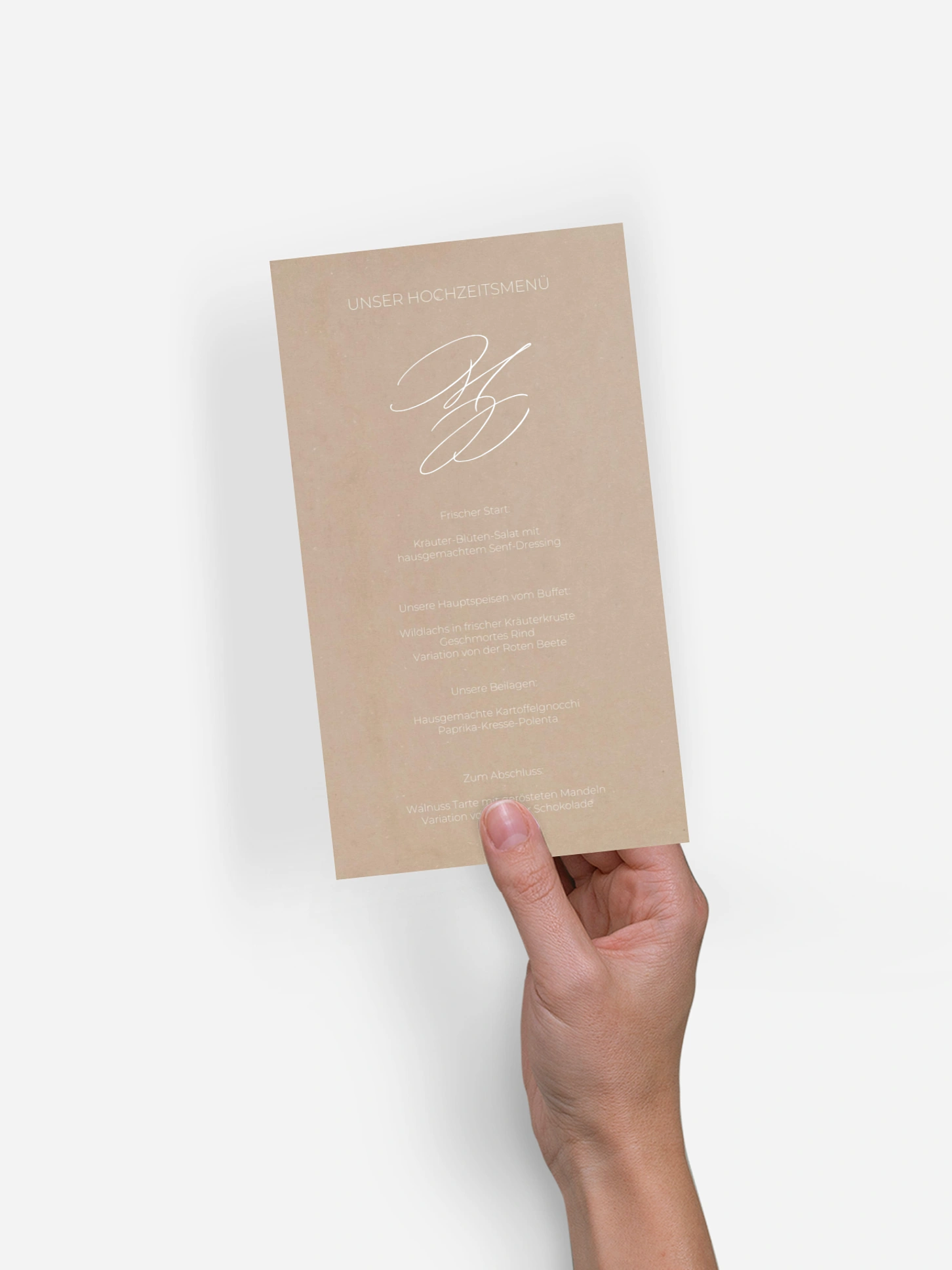 Menükarte Hochzeit Paper Love