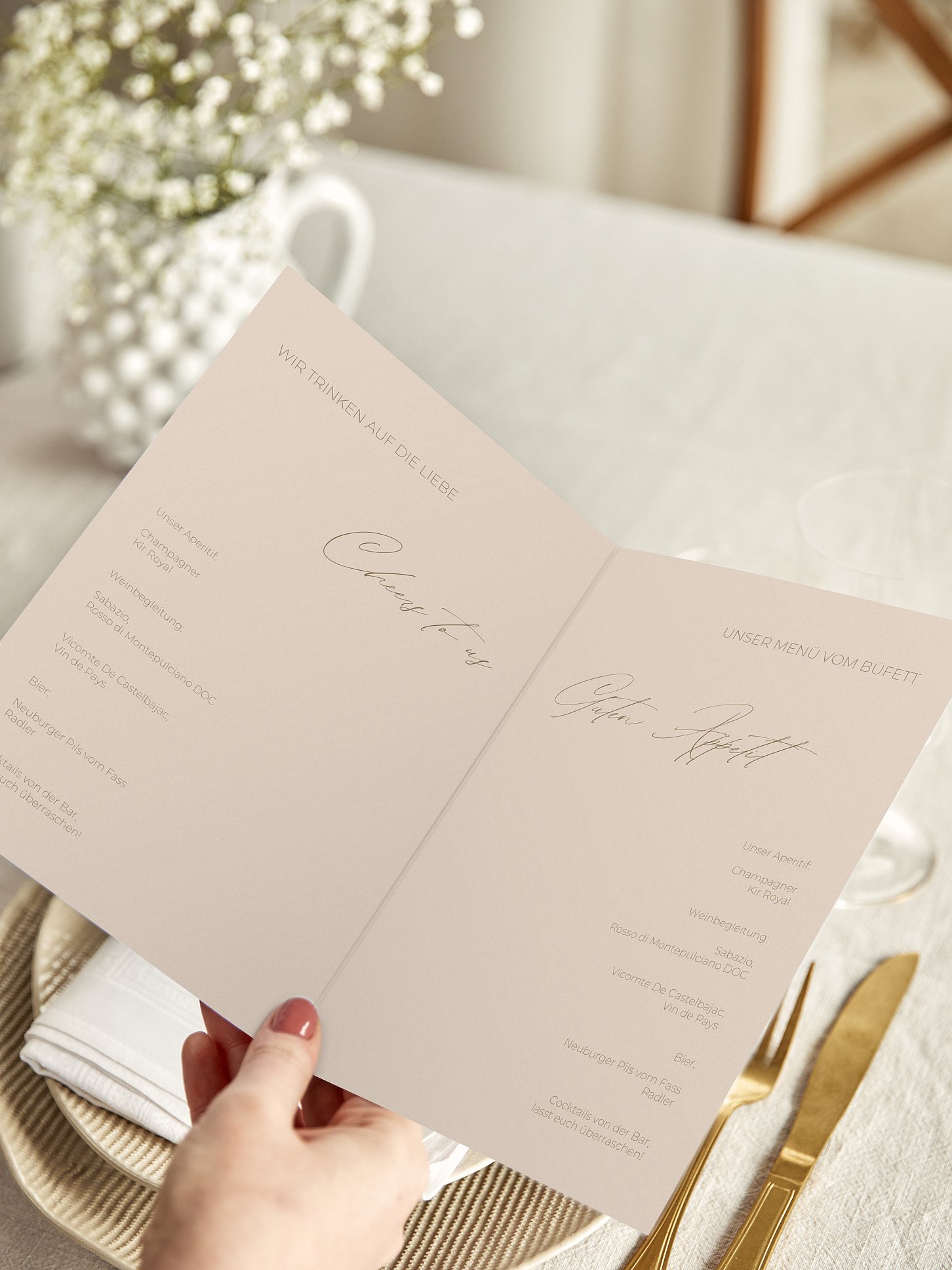 Menükarte Hochzeit Paper Love