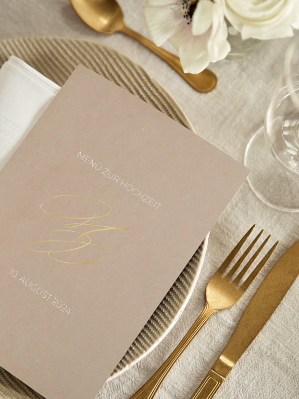 Menükarte Hochzeit Paper Love