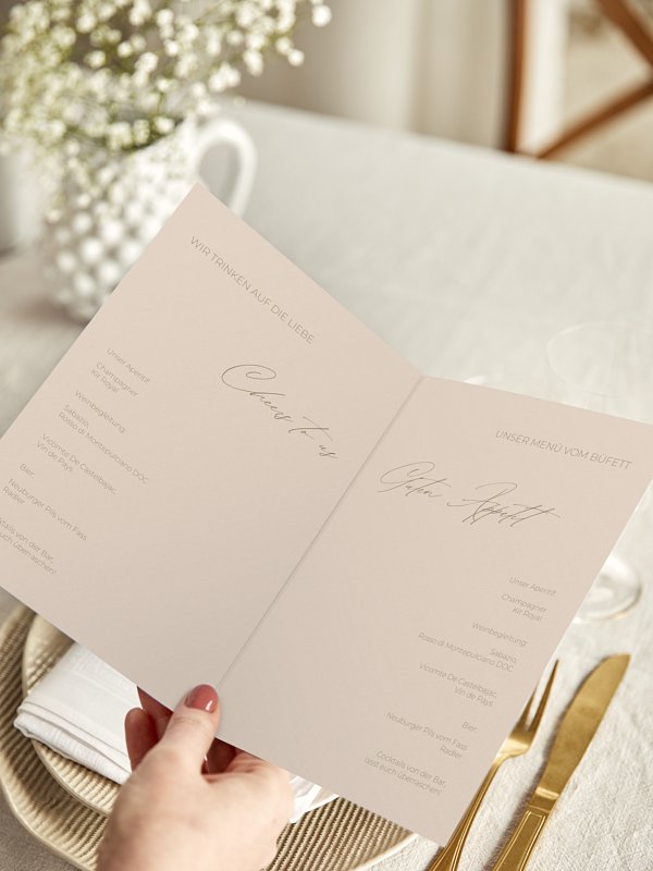Menükarte Hochzeit Paper Love