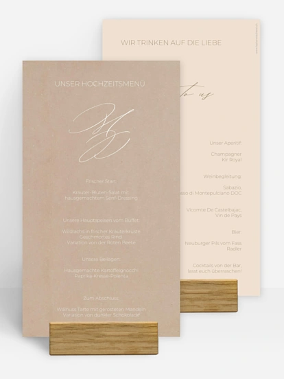 Menükarte Hochzeit Paper Love