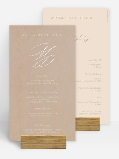 Menükarte Hochzeit Paper Love
