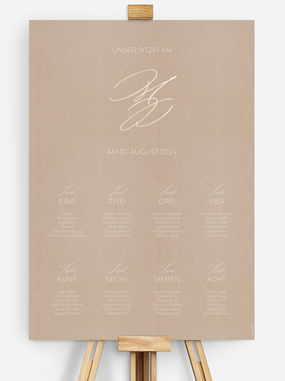 Sitzplan Plakat Paper Love