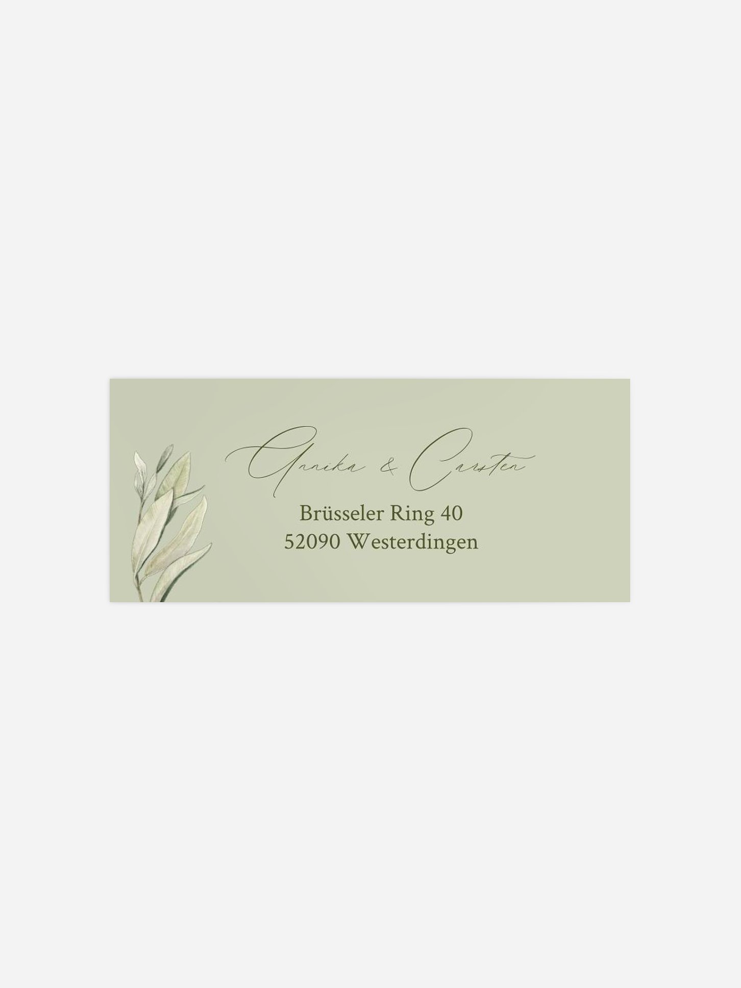 Absenderaufkleber Hochzeit Elegant Olive
