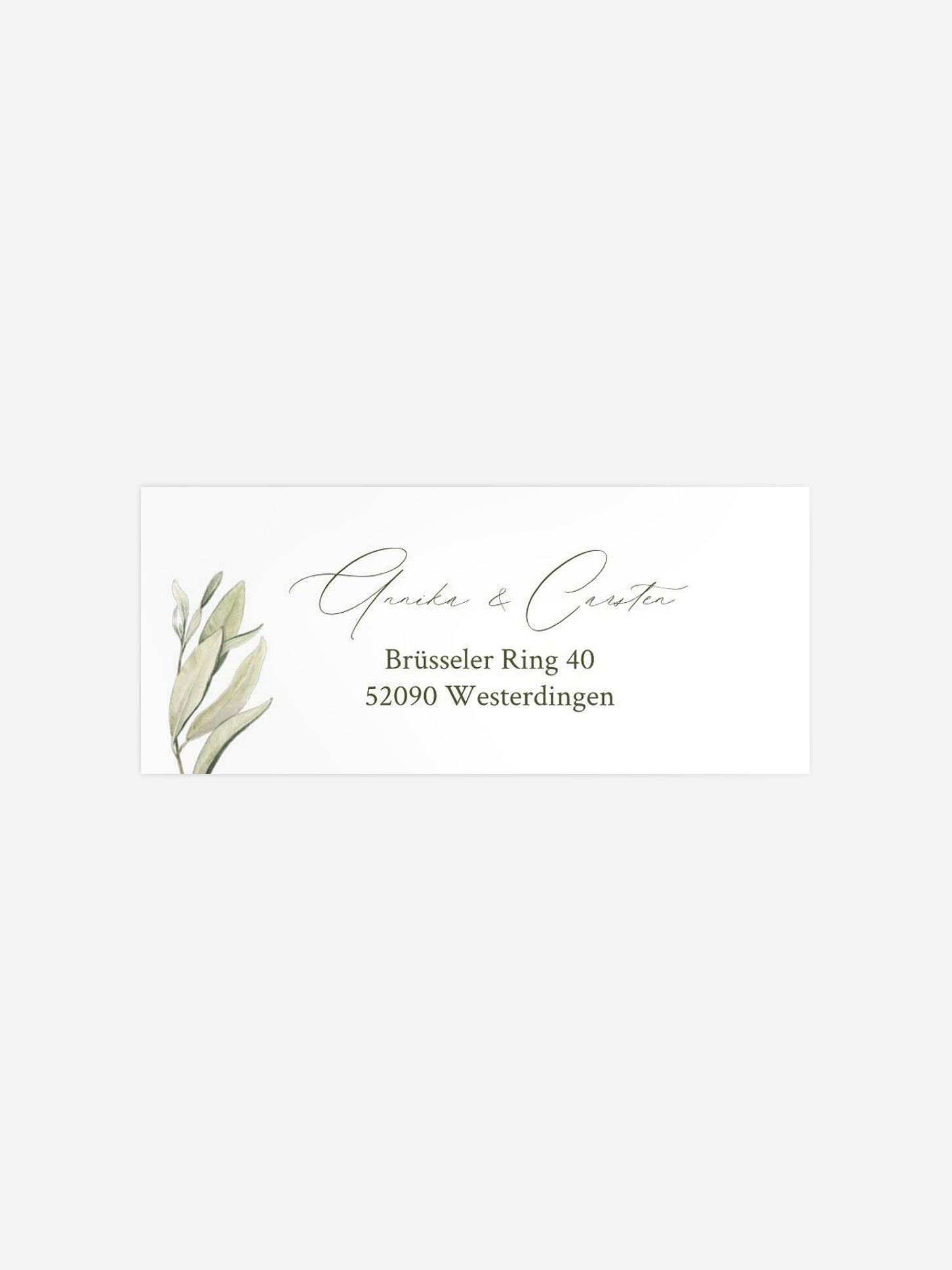 Absenderaufkleber Hochzeit Elegant Olive