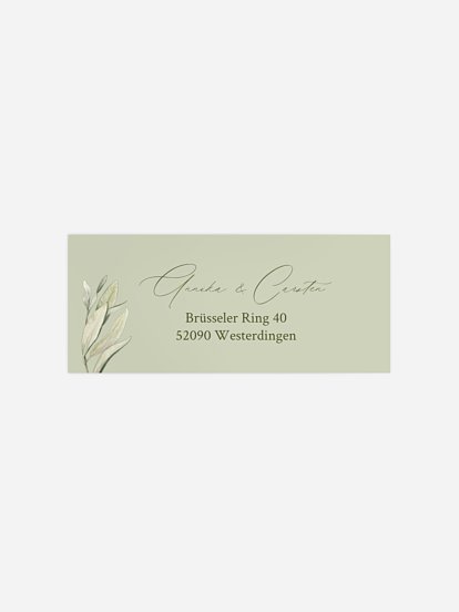 Absenderaufkleber Hochzeit Elegant Olive
