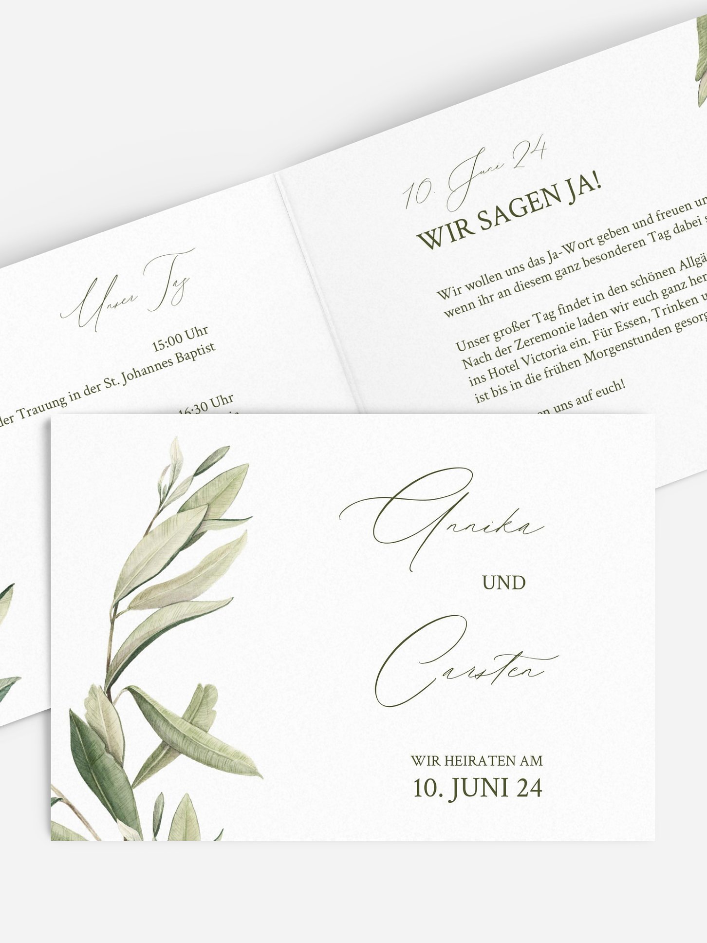 Hochzeitseinladung Elegant Olive