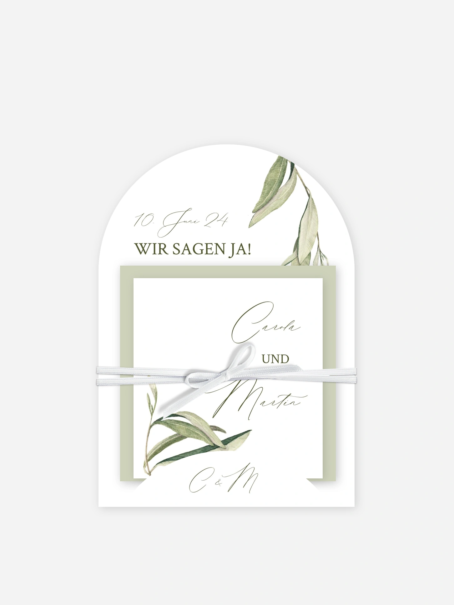 Hochzeitseinladung Elegant Olive