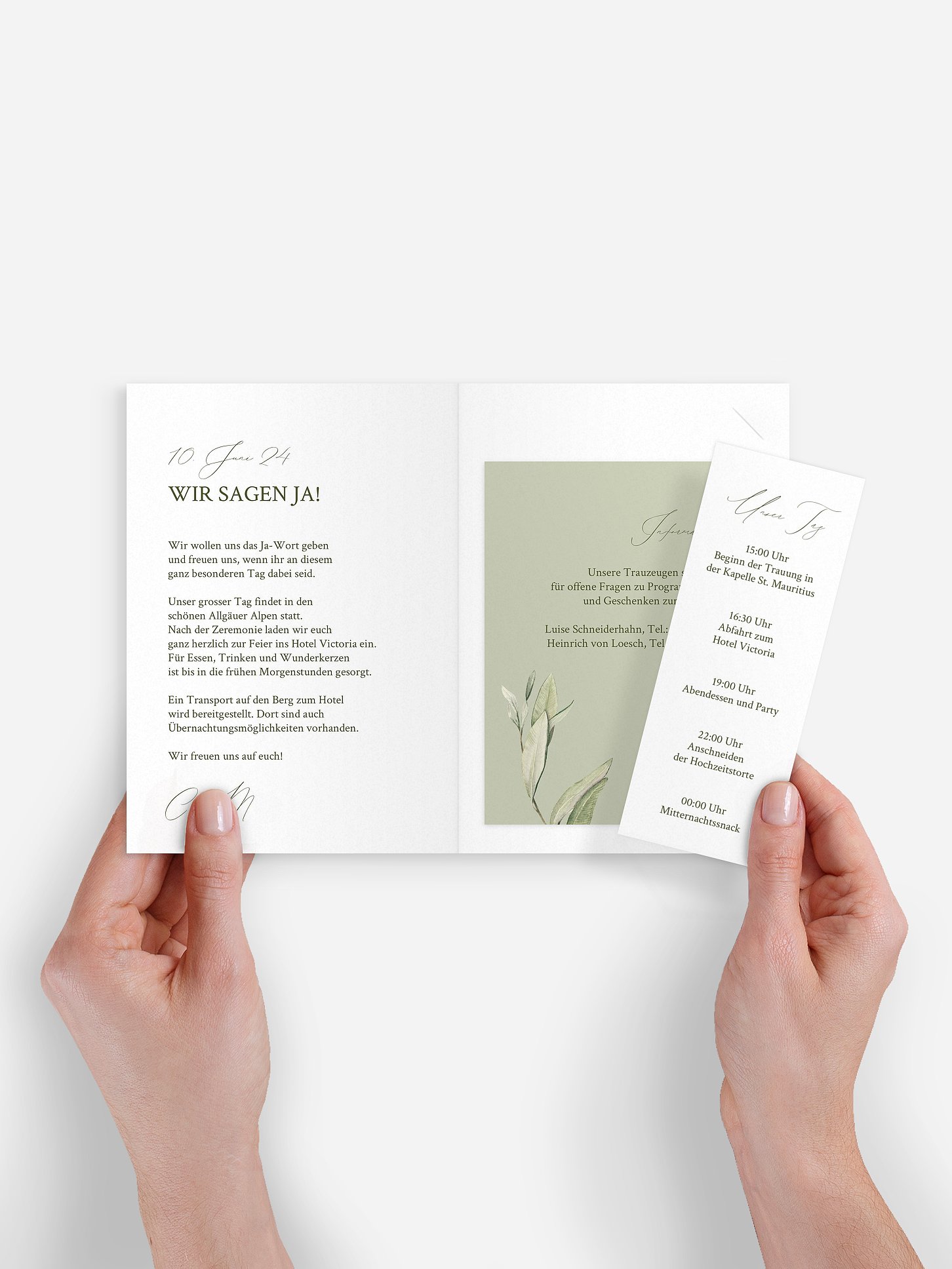 Hochzeitseinladung Elegant Olive