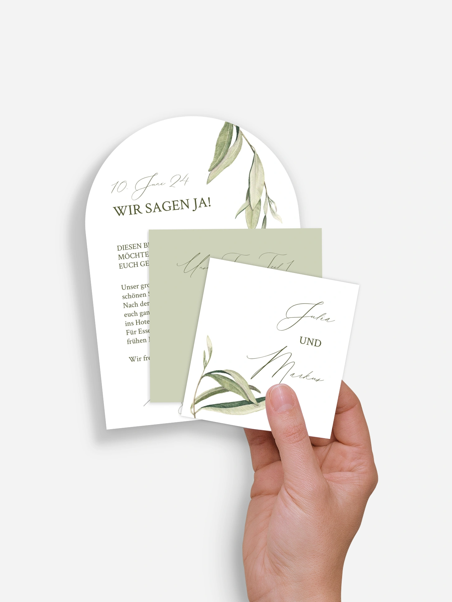 Hochzeitseinladung Elegant Olive