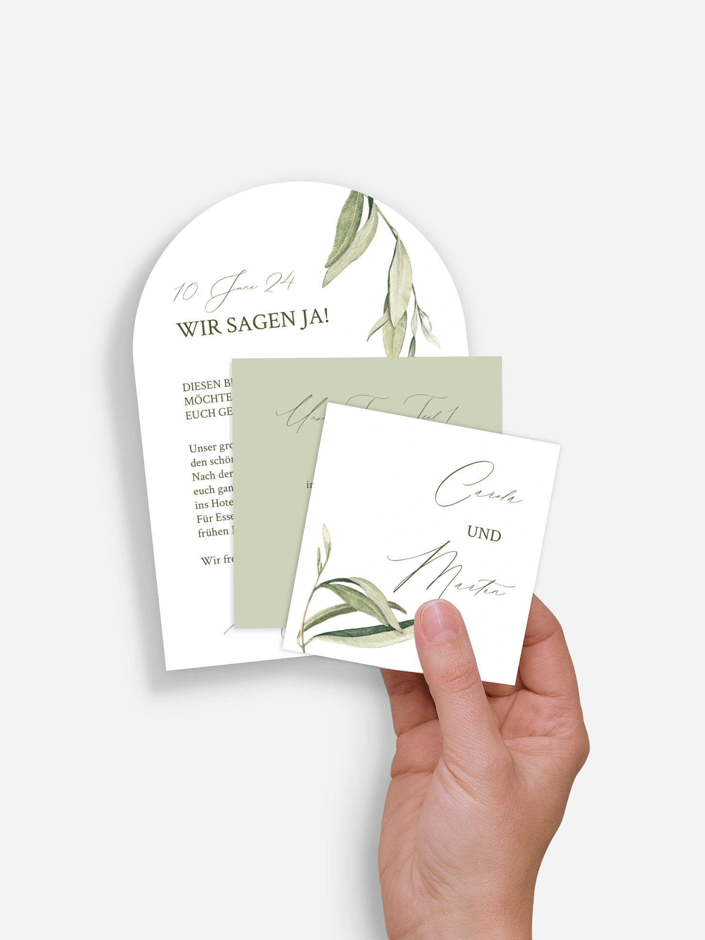 Hochzeitseinladung Elegant Olive