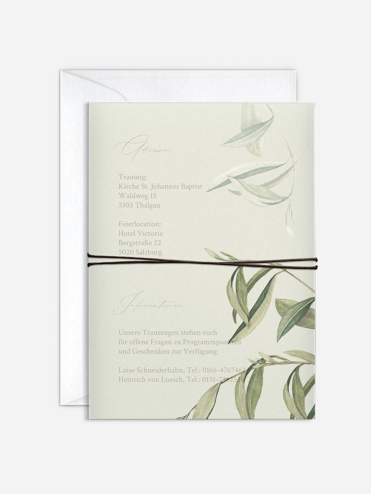 Hochzeitseinladung Elegant Olive