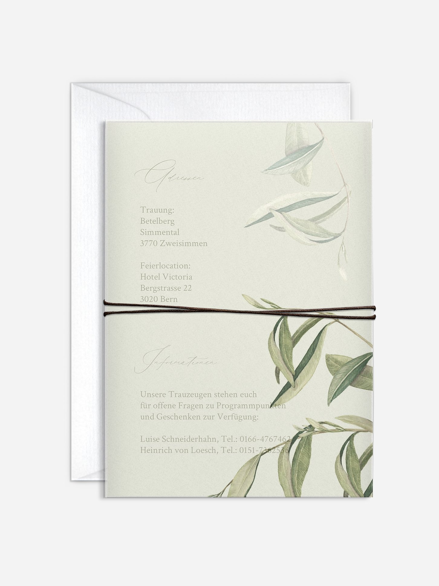 Hochzeitseinladung Elegant Olive