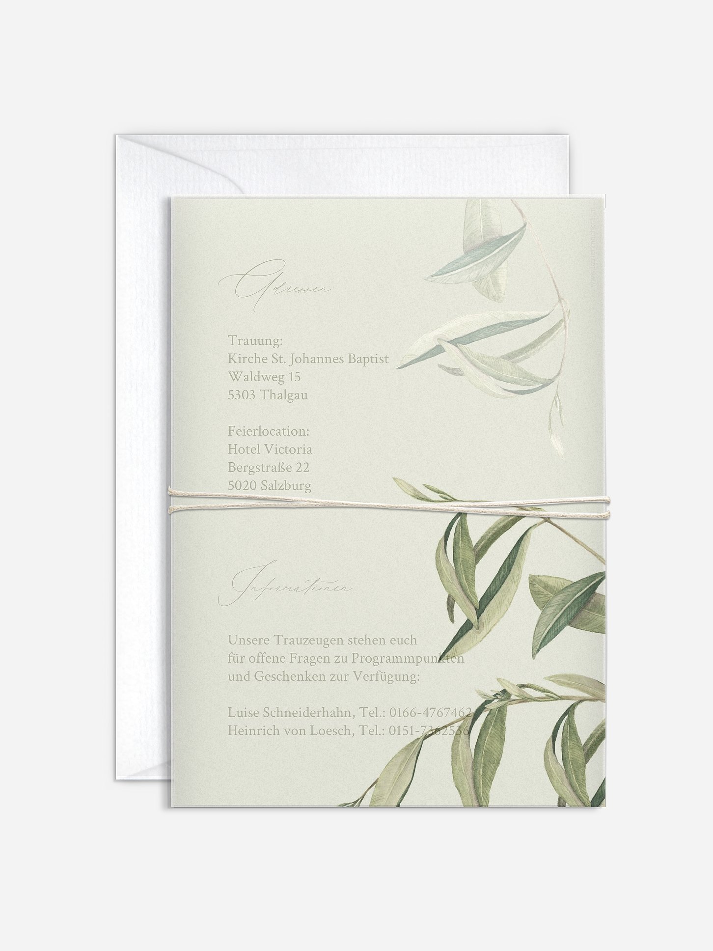 Hochzeitseinladung Elegant Olive