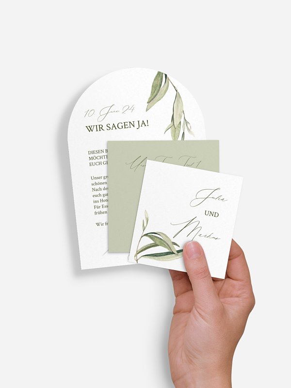 Hochzeitseinladung Elegant Olive