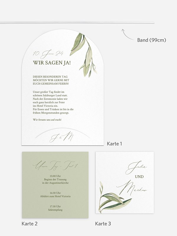 Hochzeitseinladung Elegant Olive