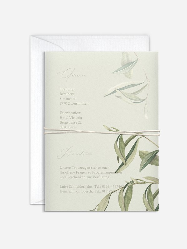 Hochzeitseinladung Elegant Olive