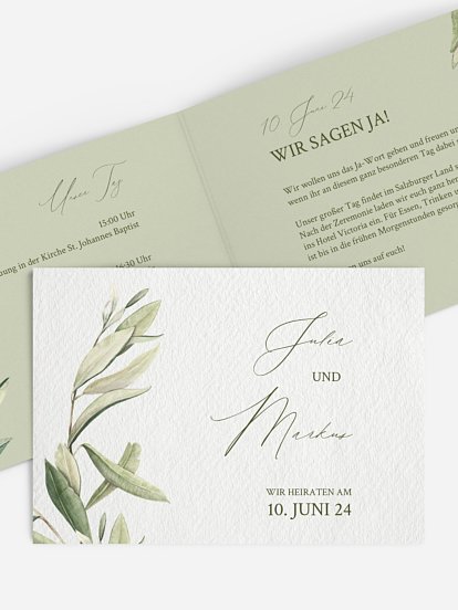 Hochzeitseinladung Elegant Olive