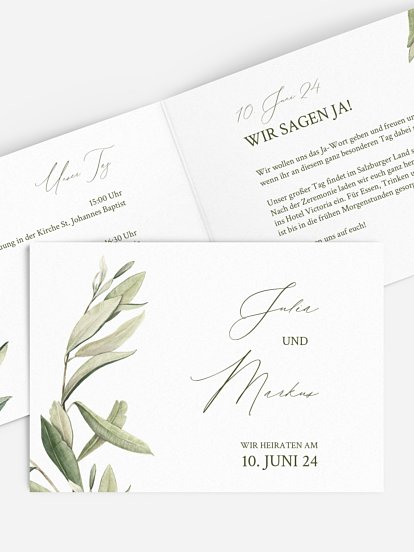 Hochzeitseinladung Elegant Olive