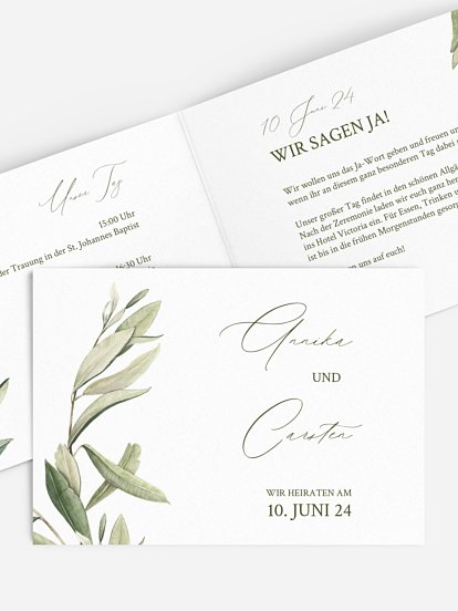 Hochzeitseinladung Elegant Olive