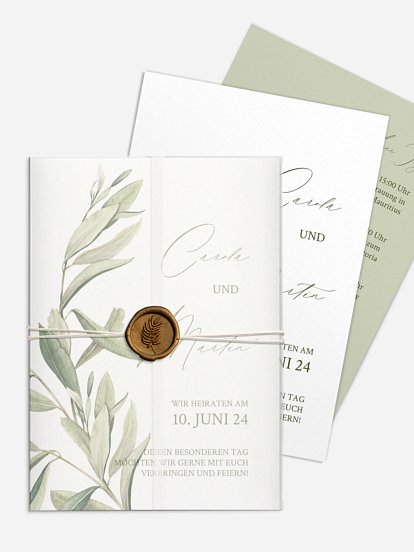 Hochzeitseinladung Elegant Olive