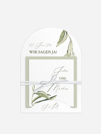 Hochzeitseinladung Elegant Olive