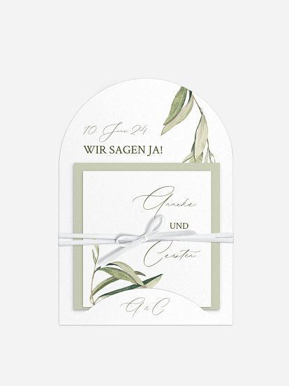 Hochzeitseinladung Elegant Olive