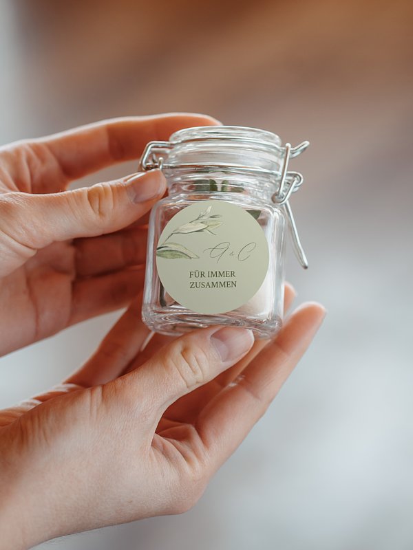 Geschenkaufkleber Hochzeit Elegant Olive