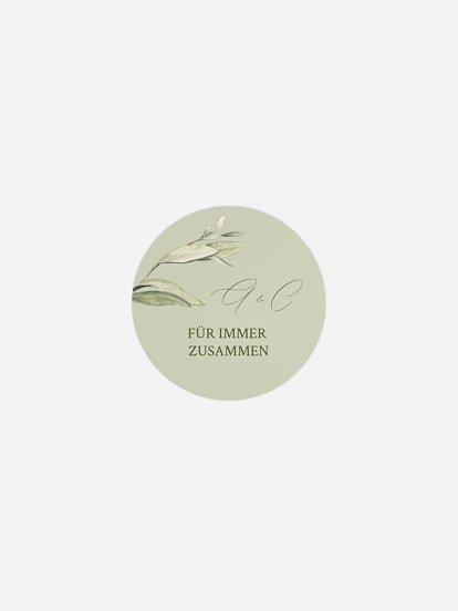 Geschenkaufkleber Hochzeit Elegant Olive