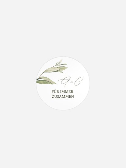 Geschenkaufkleber Hochzeit Elegant Olive