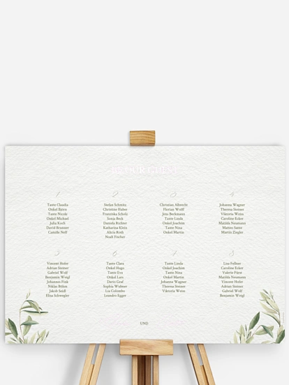 Sitzplan Plakat Elegant Olive