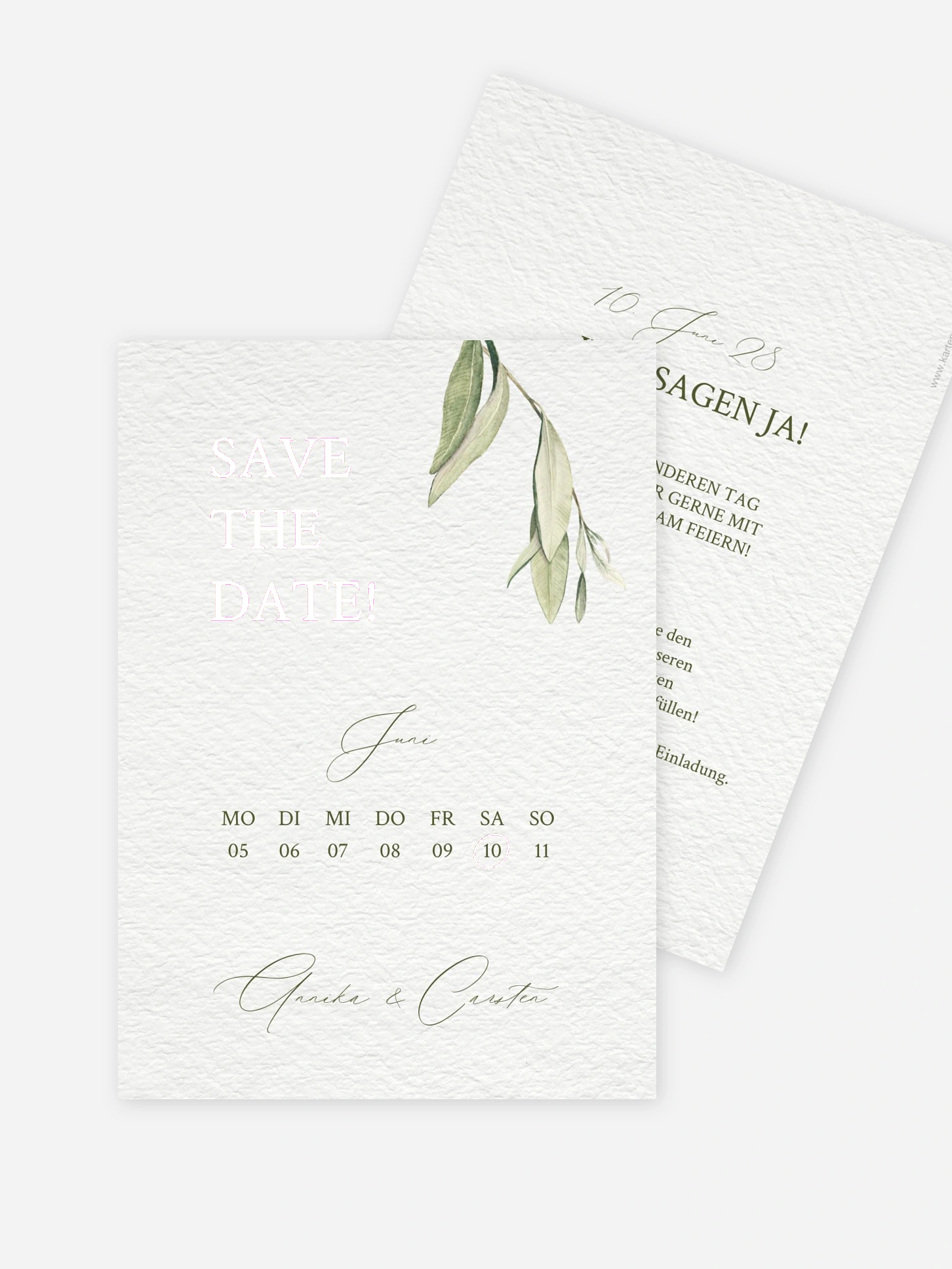 Save-the-Date Karte Elegant Olive