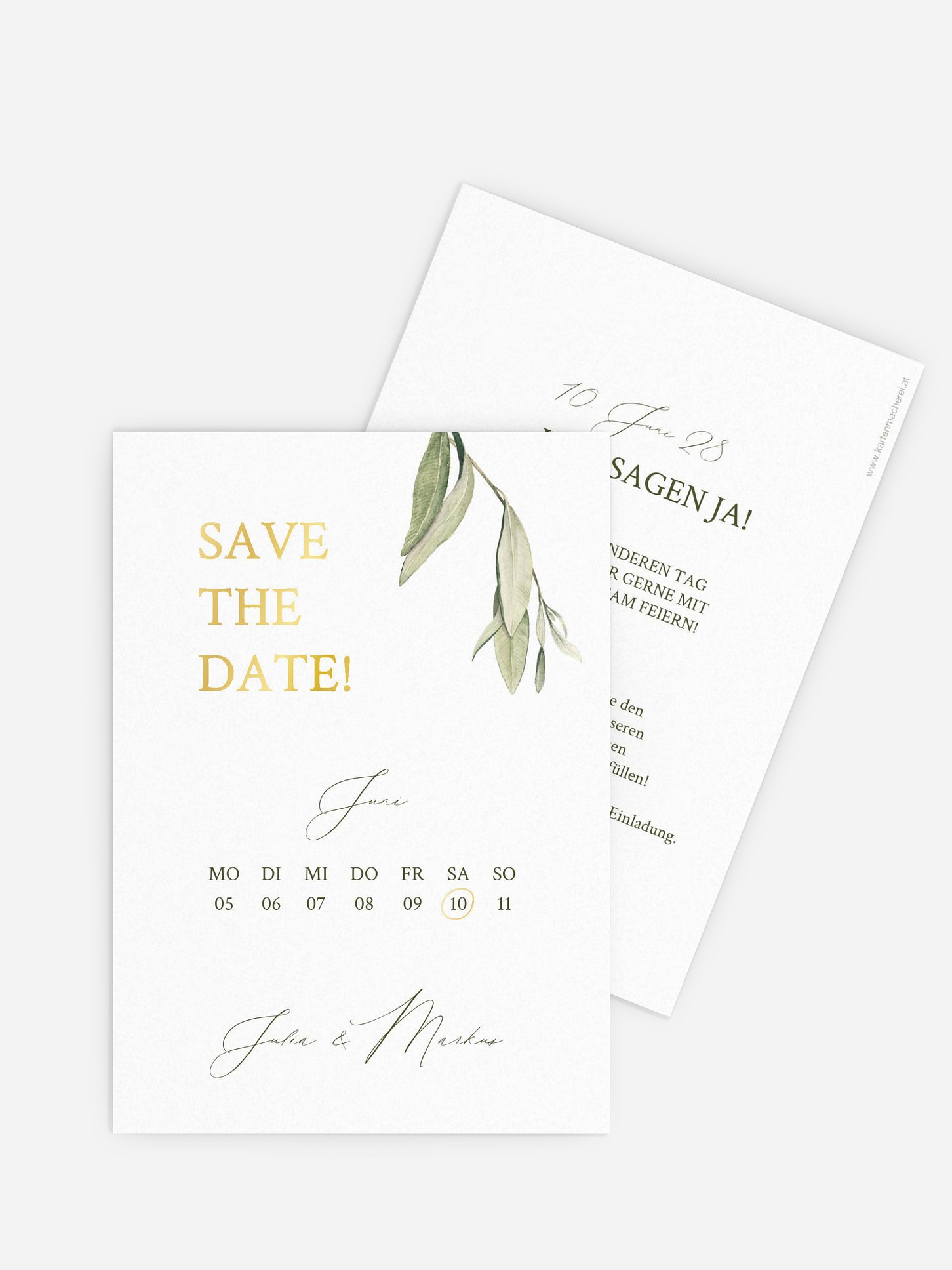 Save-the-Date Karte Elegant Olive
