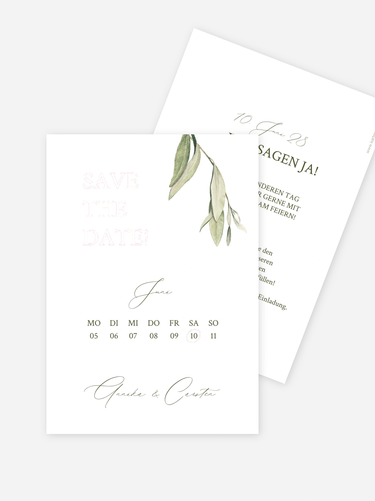 Save-the-Date Karte Elegant Olive