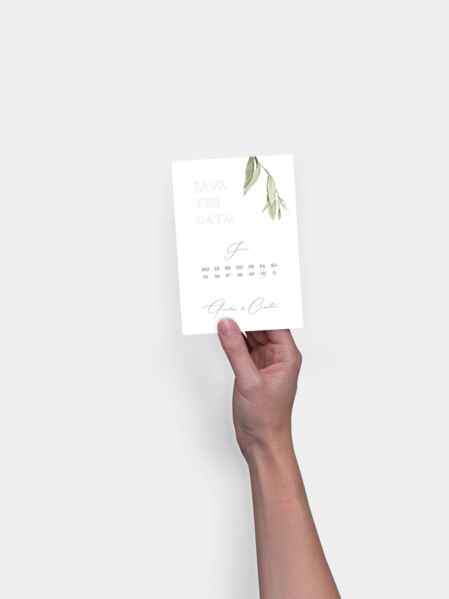 Save-the-Date Karte Elegant Olive