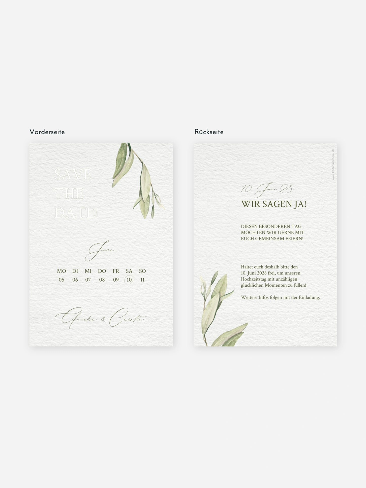 Save-the-Date Karte Elegant Olive