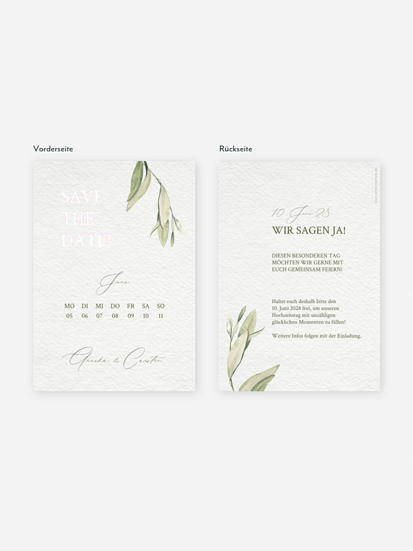 Save-the-Date Karte Elegant Olive