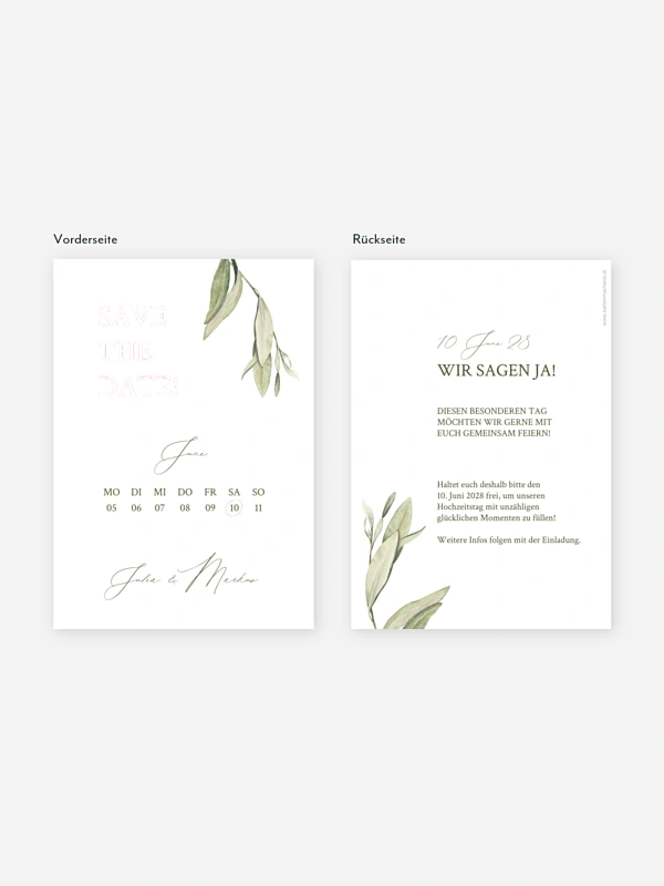 Save-the-Date Karte Elegant Olive