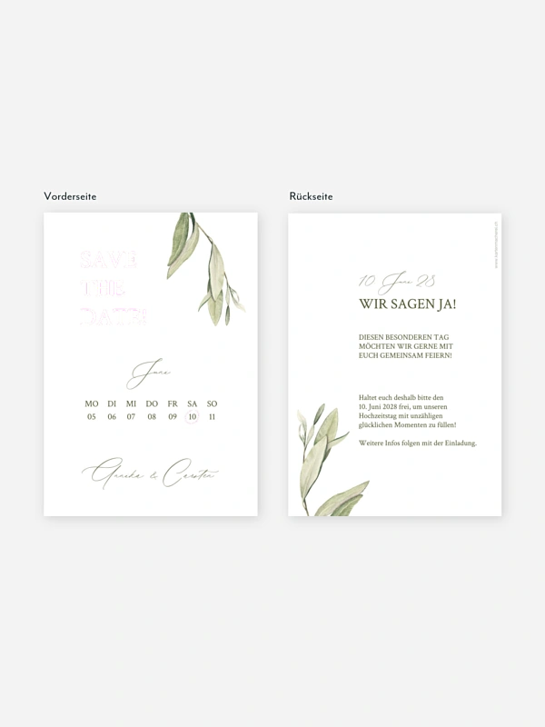 Save-the-Date Karte Elegant Olive