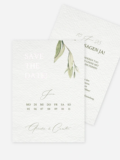 Save-the-Date Karte Elegant Olive