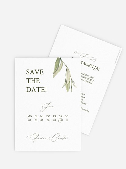 Save-the-Date Karte Elegant Olive