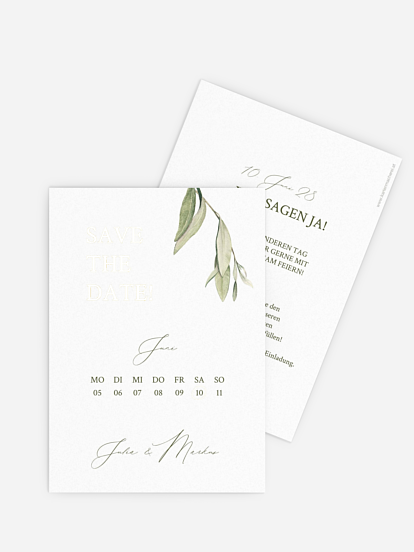 Save-the-Date Karte Elegant Olive