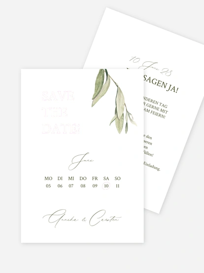Save-the-Date Karte Elegant Olive
